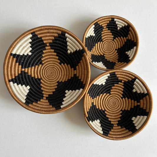 Black and Brown Woven Bowls